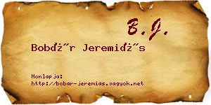 Bobár Jeremiás névjegykártya